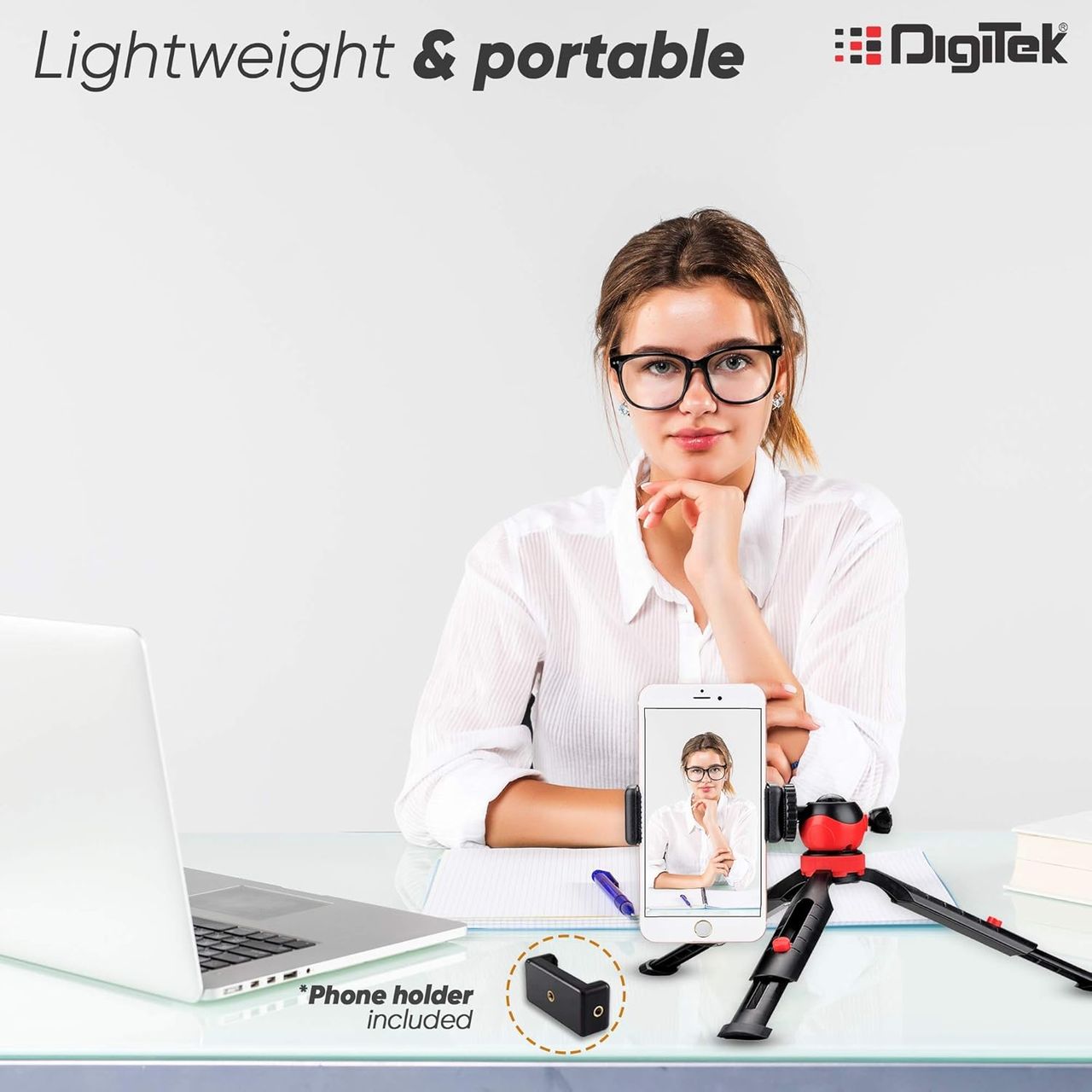 Digitek Dtr-200Mt 18Cm Flexible & Portable Mini Tripod With Smartphone Holder & 360� Ball Head