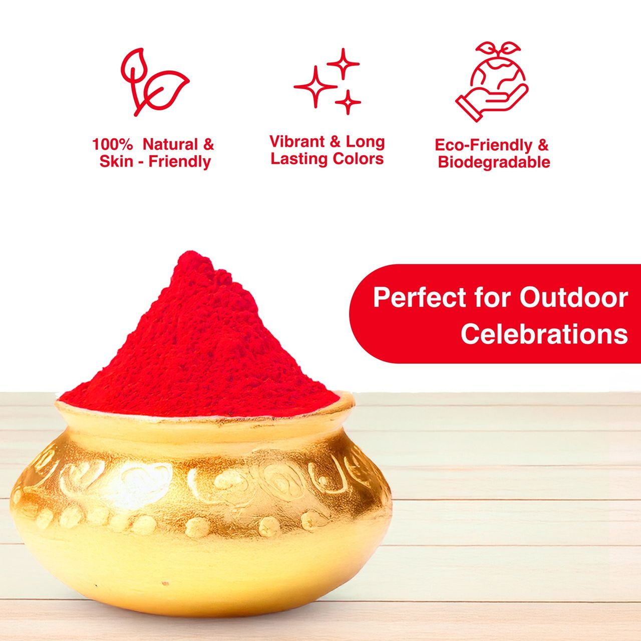 Cock Gold Holi Gulal - Red