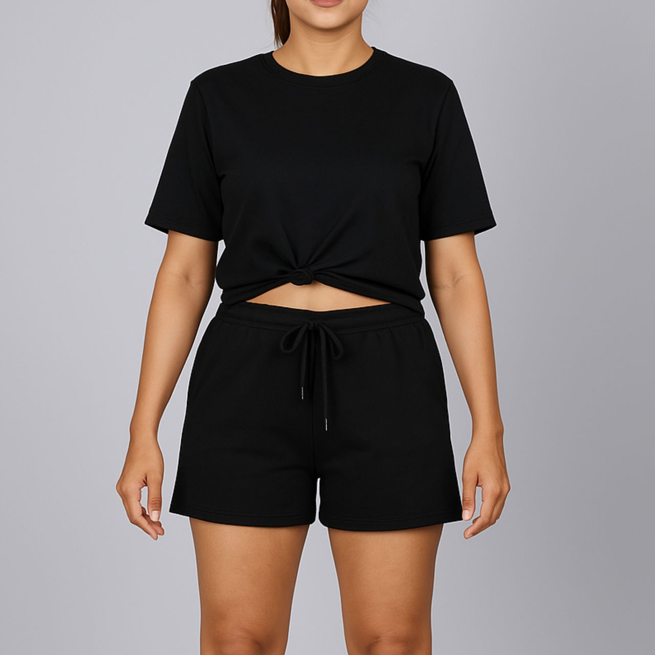 EQL Women's Pure Cotton Shorts | Jet Black - XL