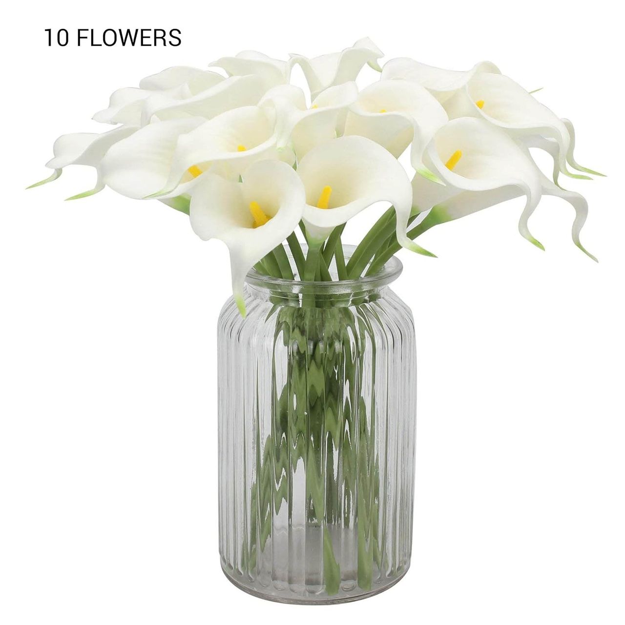 Tied Ribbons 10 Pcs Artificial Calla Lily Flowers Bunch