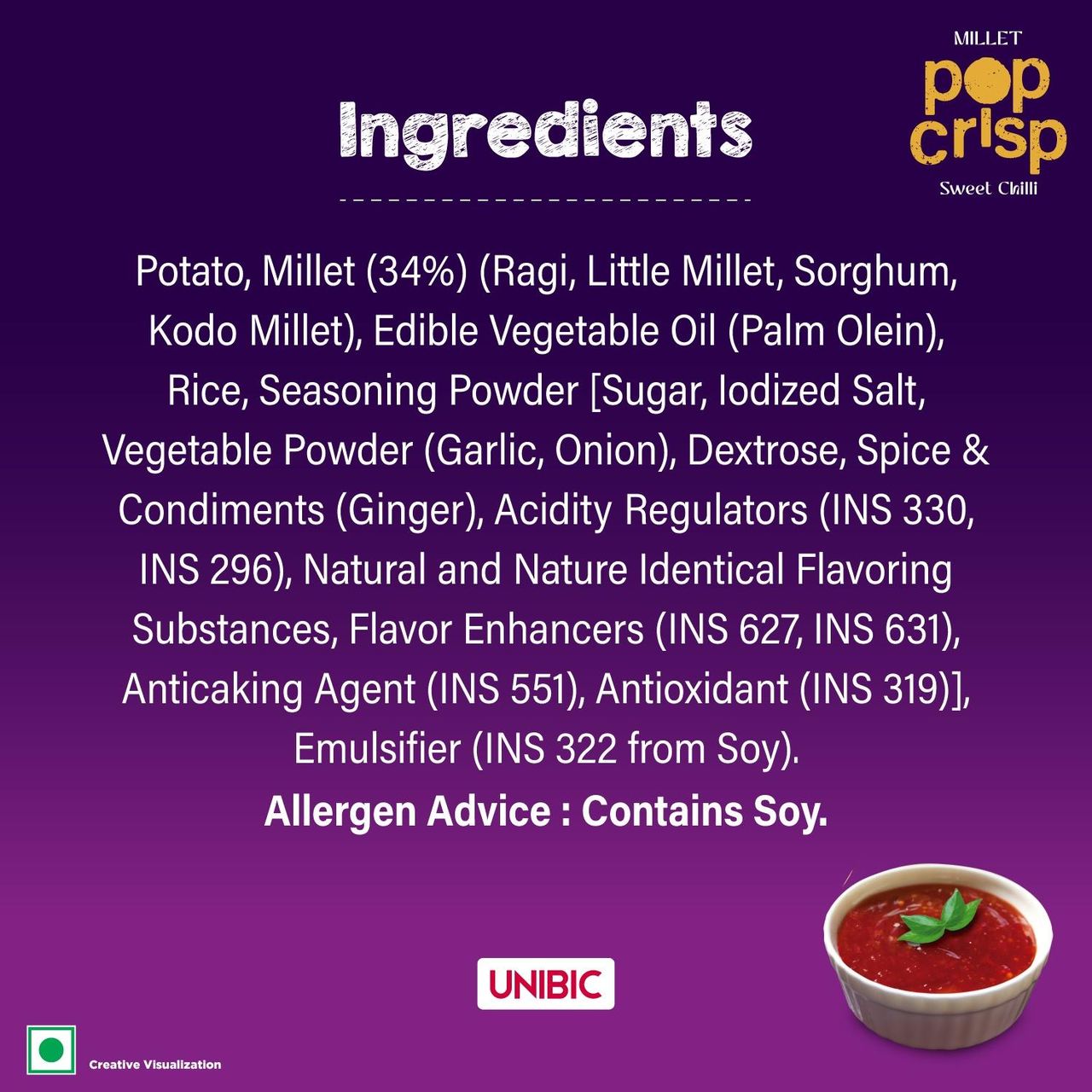 UNIBIC Millet Pop Crisp - Sweet Chilli