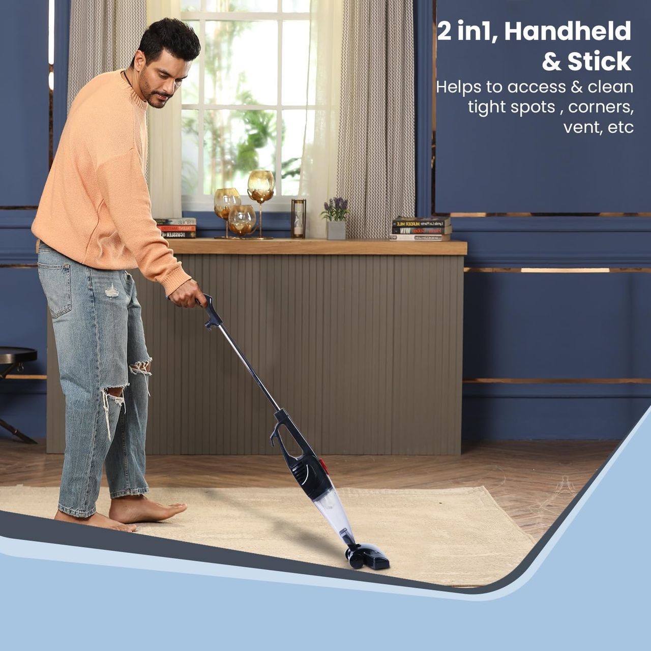 Agaro Regal Plus Upright Vacuum Cleaner, , Handheld & Stick For Home And Office Use, 800 Watts