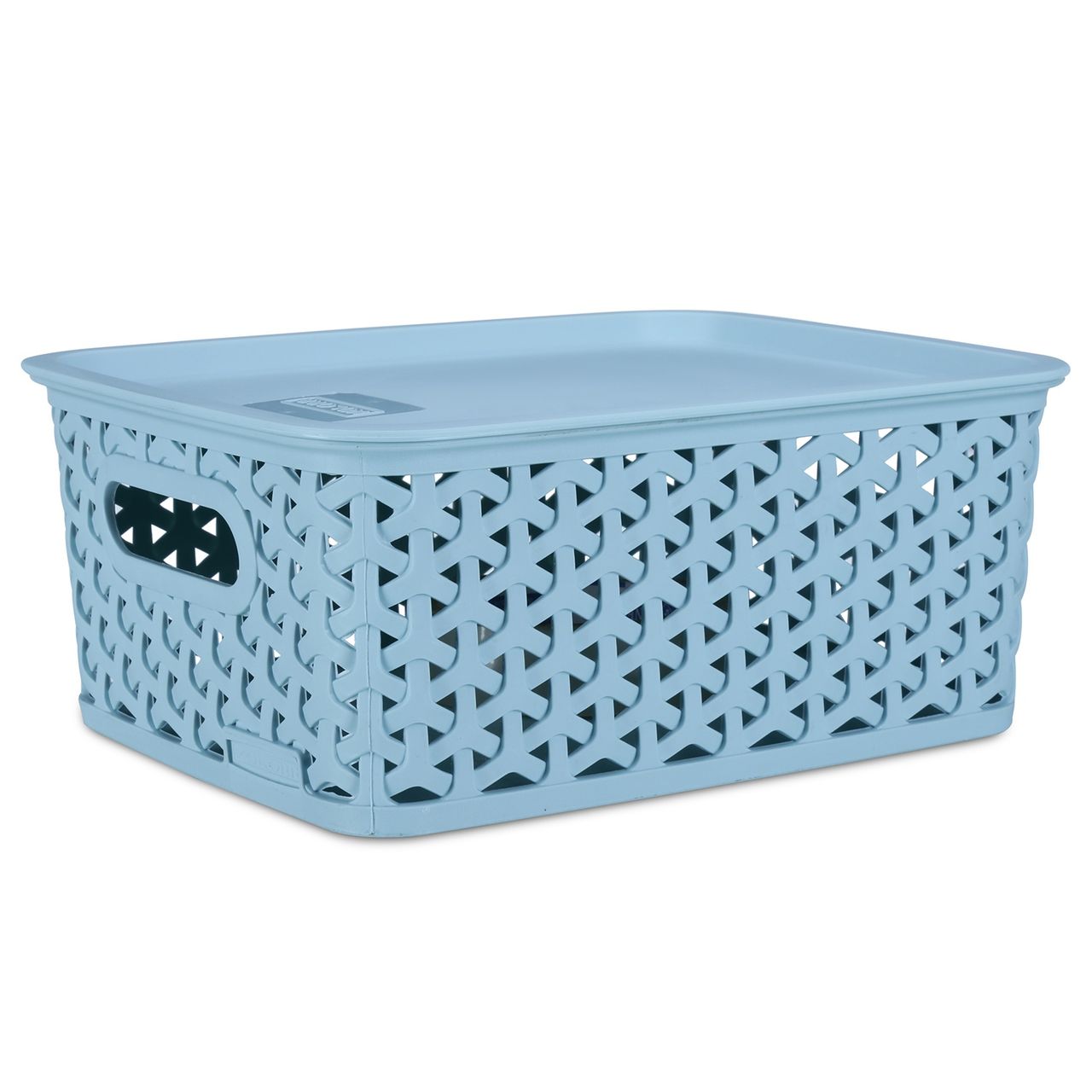 Kolorr Premium Elite Medium Size Rectangular Storage Baskets With Lids Pack Of 2- Mint Green