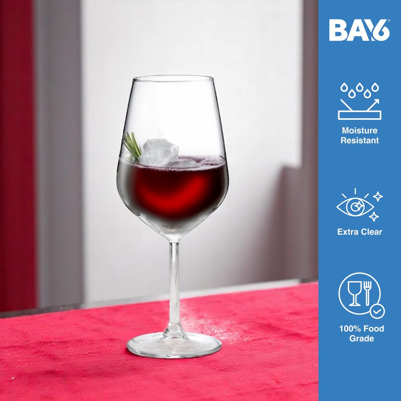 BAY6 Imported Red Wine Glass Set -490 ml -(2pc)