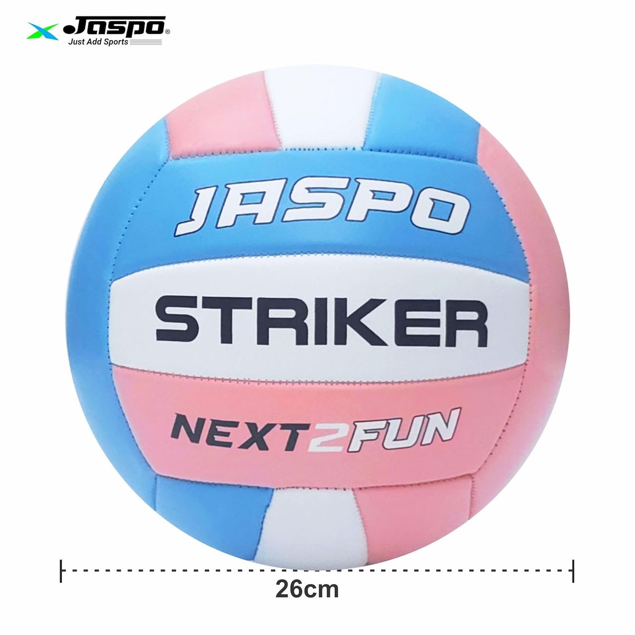 Jaspo Soft Touch Recreational Leather Volleyball with Hand Air Pump,Machine Stitched Size 5,Striker