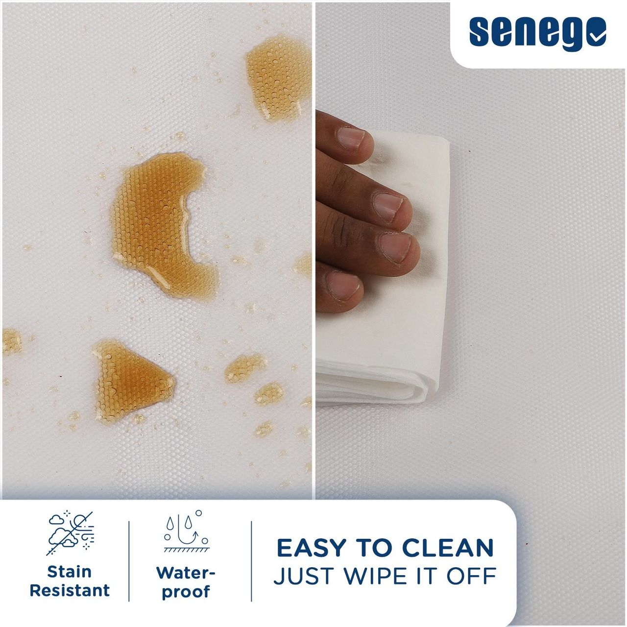 Senego by Trendy Home Anti-Slip Mat - For Fridge, Cupboard, Drawers, Shelf Liner | White-  45 cm x 5 m