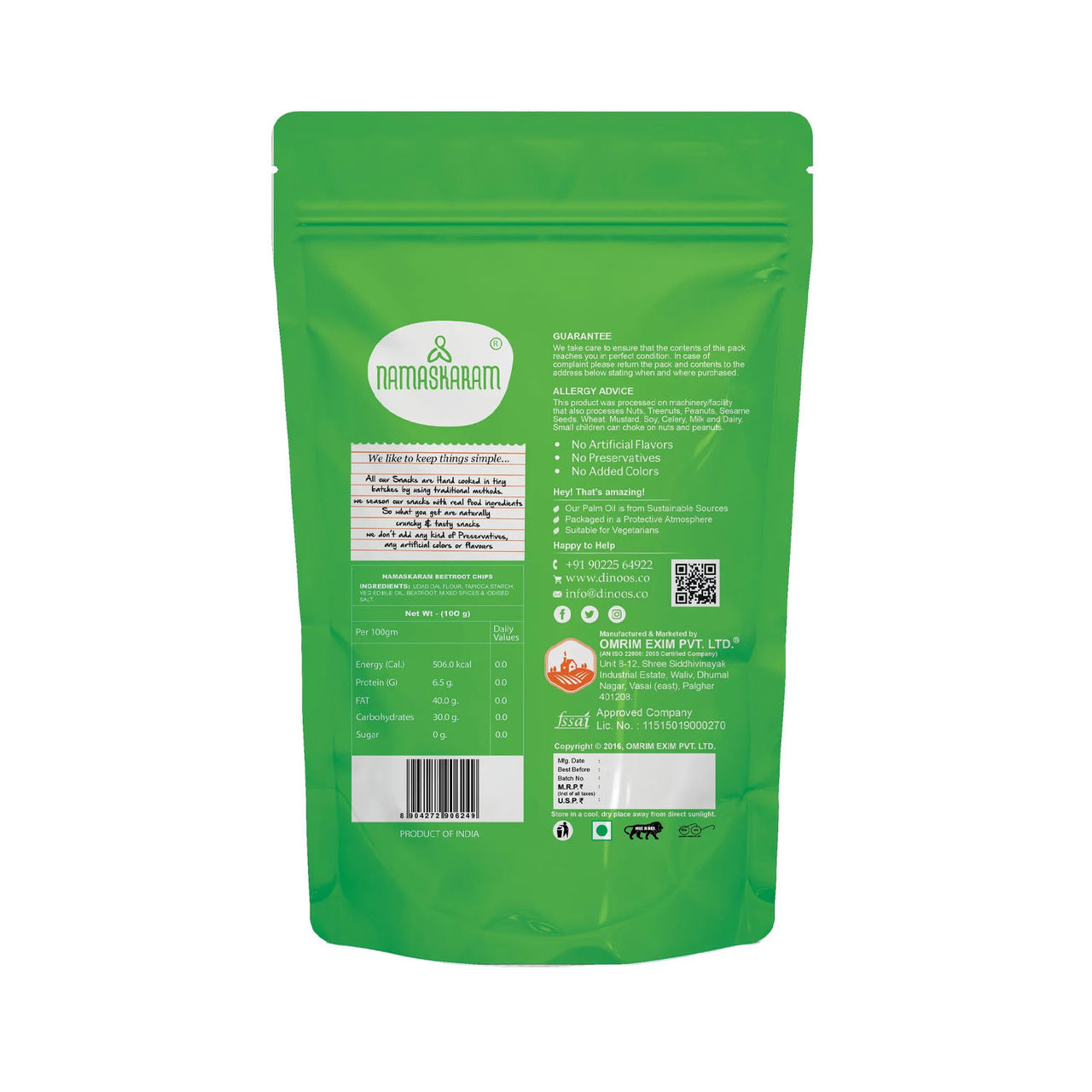 Namaskaram Beetroot Chips 100 g Combo