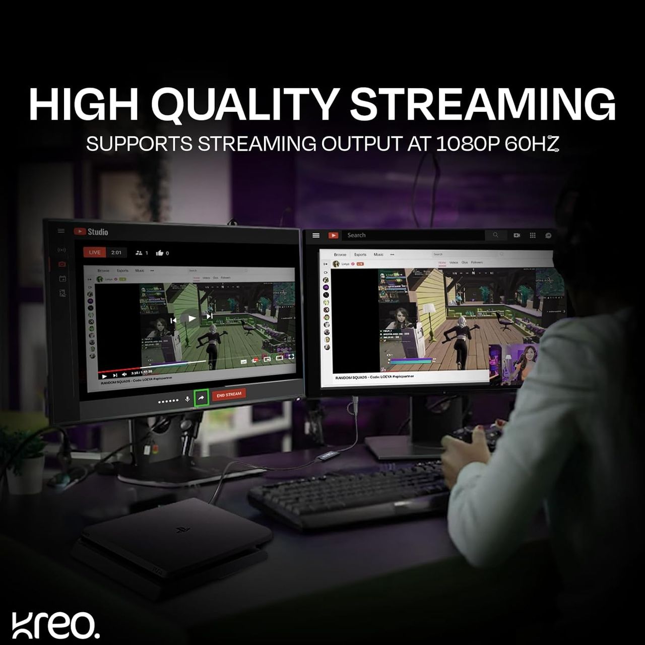 Kreo Lynx Full Hd Video Capture Card With Usb 3.0 Video For Gaming,Streaming &Recording,1080P/60Fps