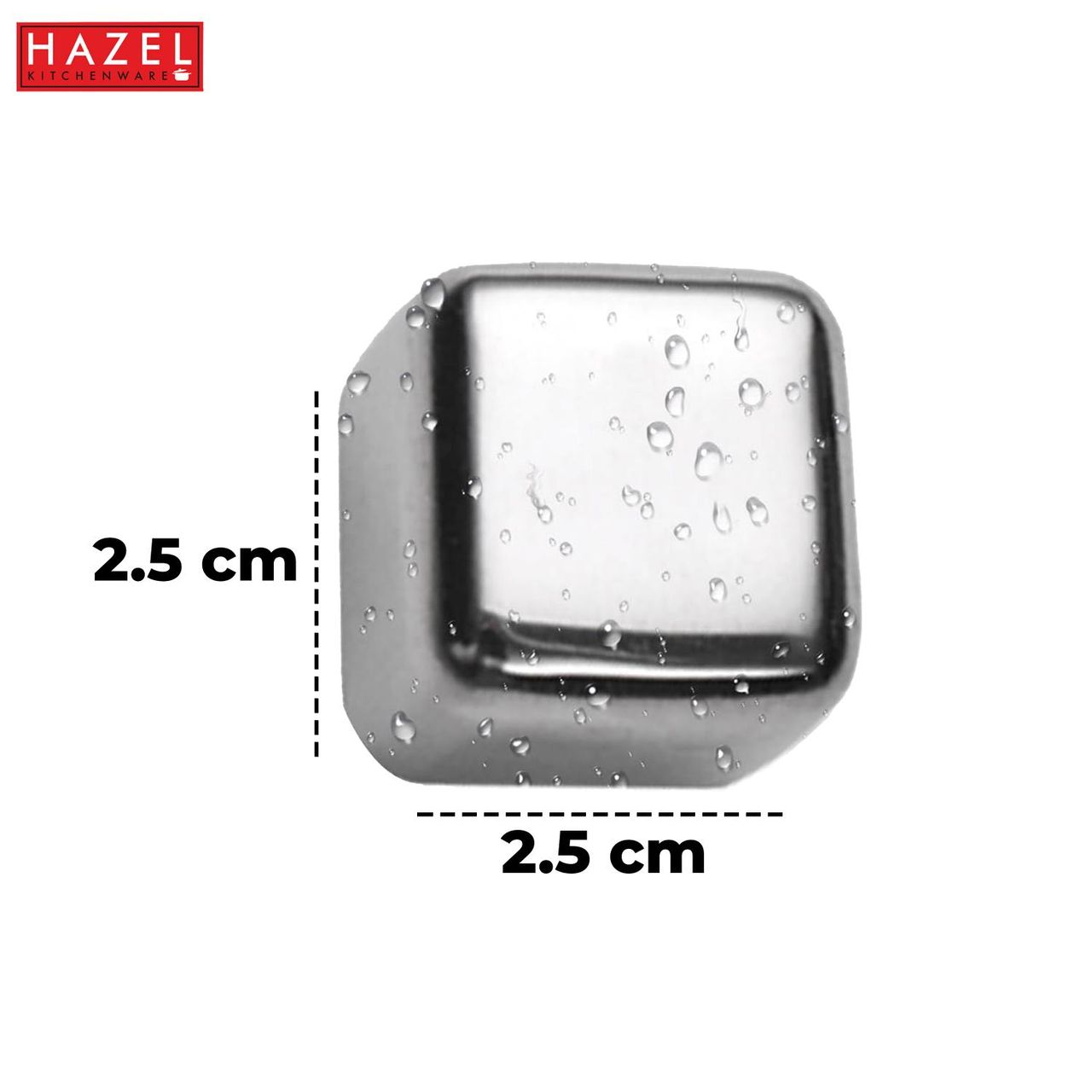 Hazel Stainless Steel Ice Cubes | Multipurpose Reusable Ice Cube, Set Of 4