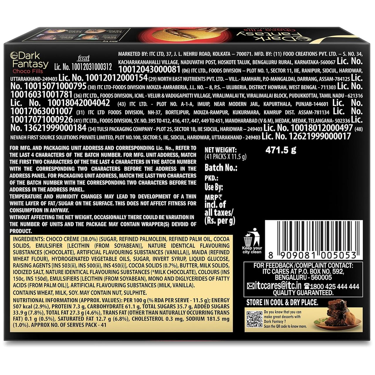 Sunfeast Dark Fantasy Choco Fills, Original Filled Cookies with Choco Crème 471 g Combo
