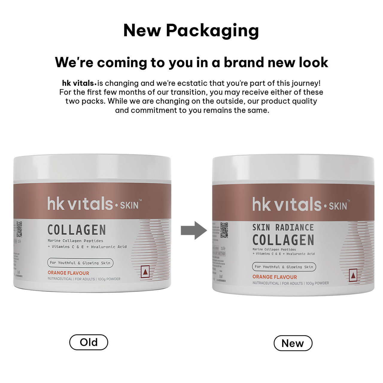 hk vitals Skin Radiance Collagen Supplement with Biotin, Orange