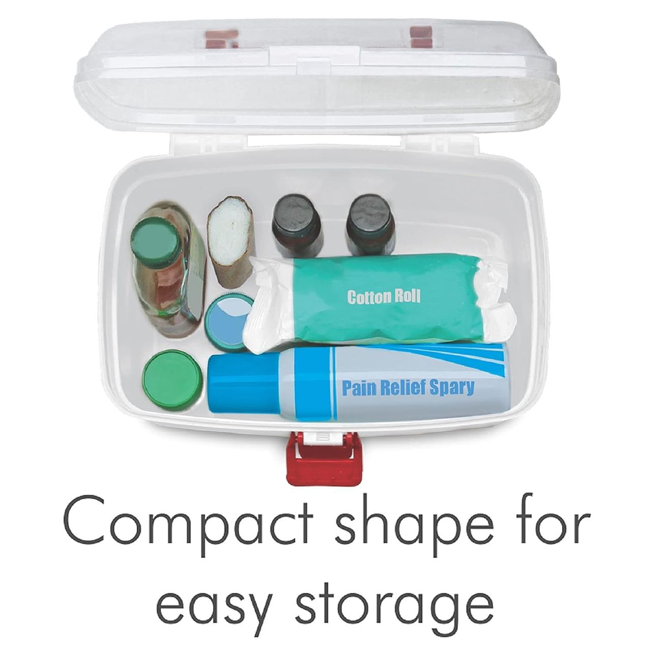 Clazkit Plastic Rectangular Medicine Box | White