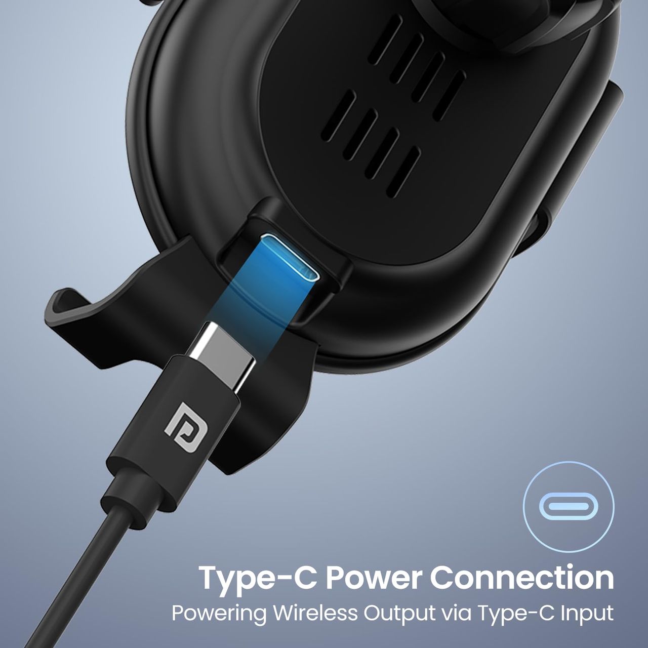 Portronics Charge Clamp 4 Wireless Car Charger with 15 Watts Fast Charging(Black)