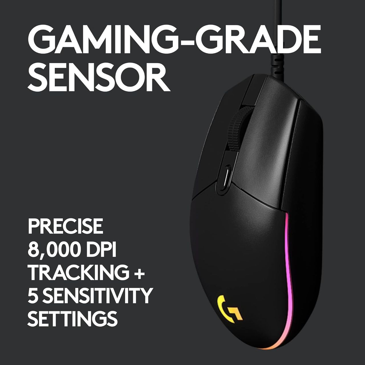 Logitech G102 Lightsync Rgb 6 Button Wired Gaming Mouse-Black
