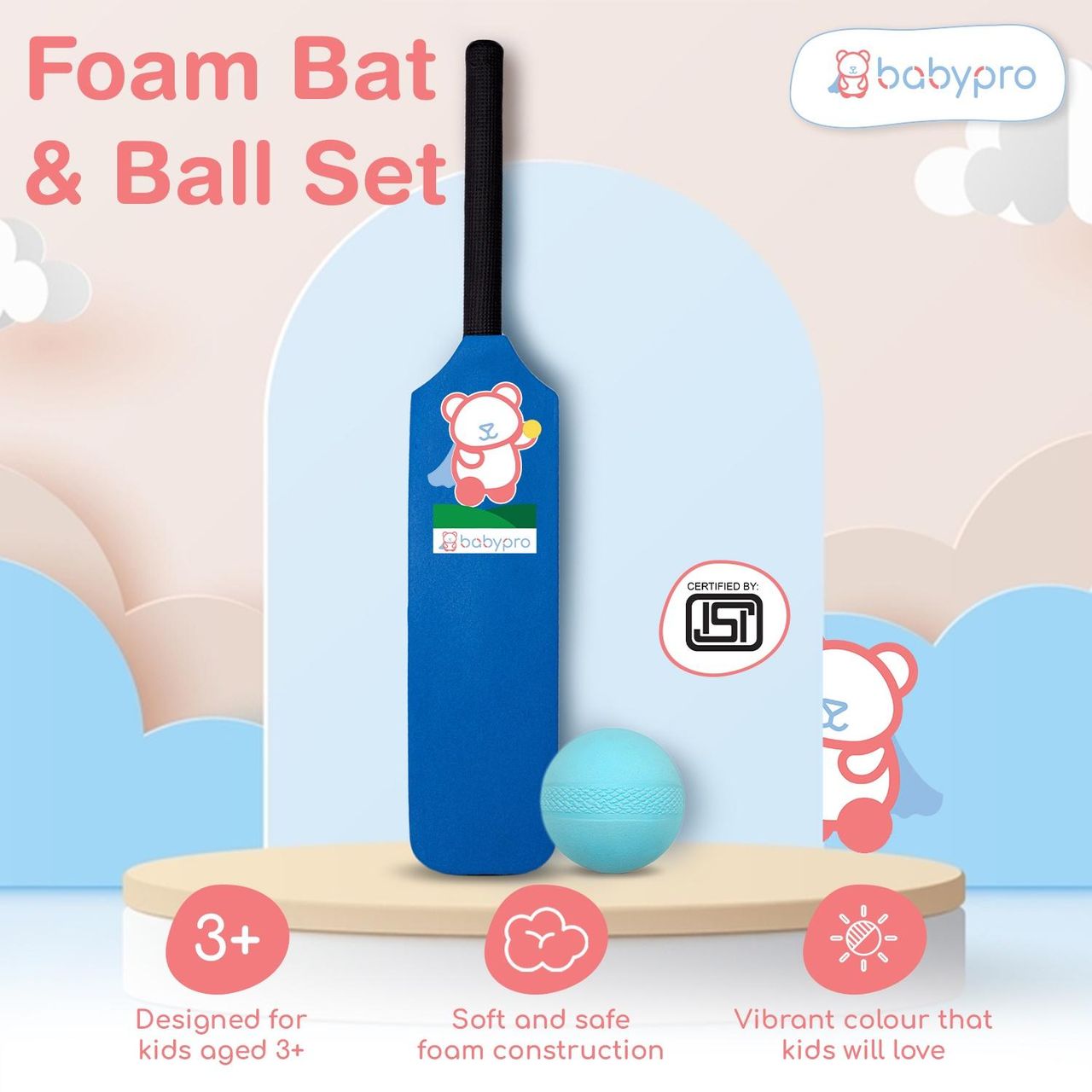 BabyPro Foam Bat and Ball