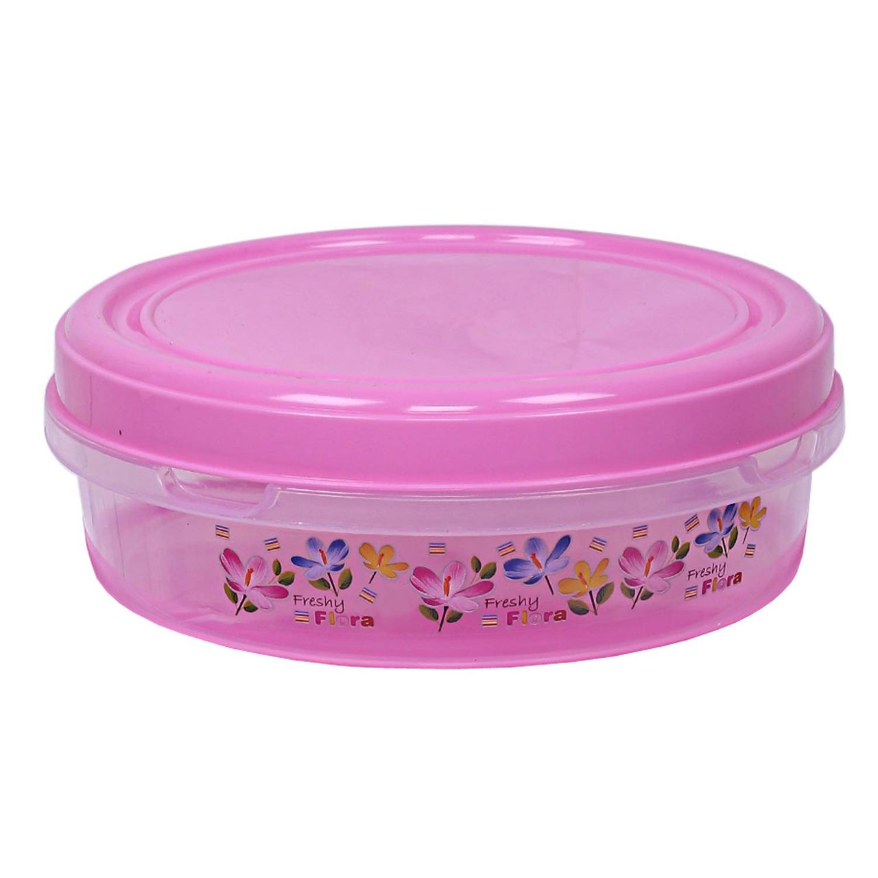 Kuber Industries Plastic Set of 3 1000 | 2000 & 3000 ML Floral Food Saver Container Set (Pink)