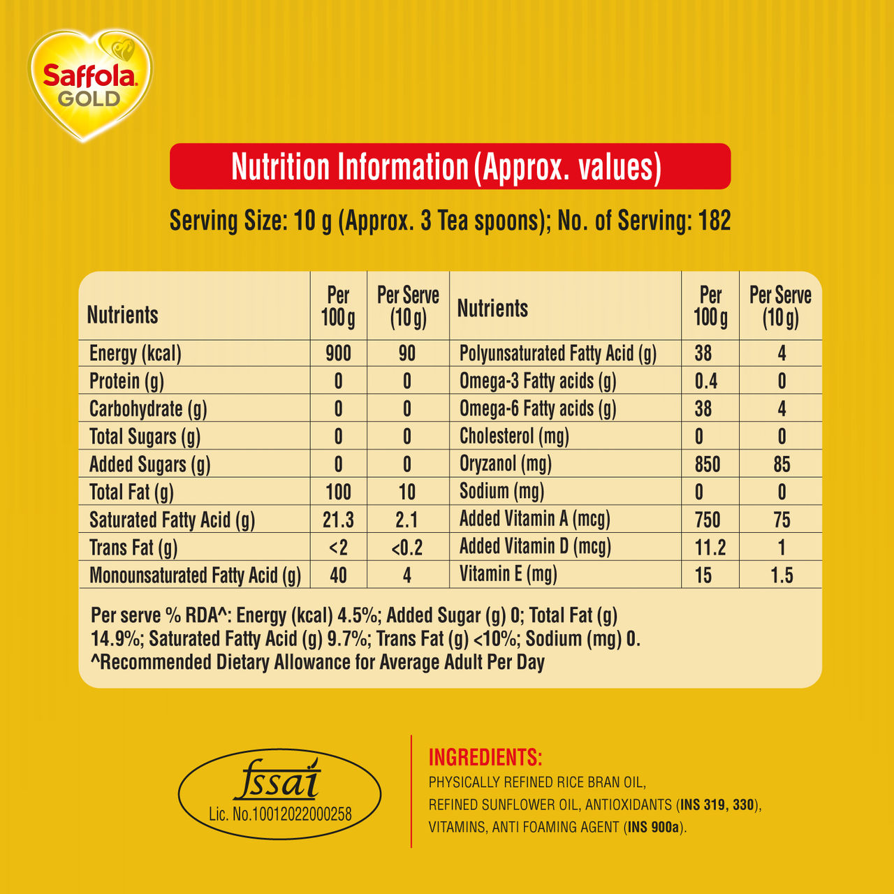 Saffola Gold Oil Power of 3