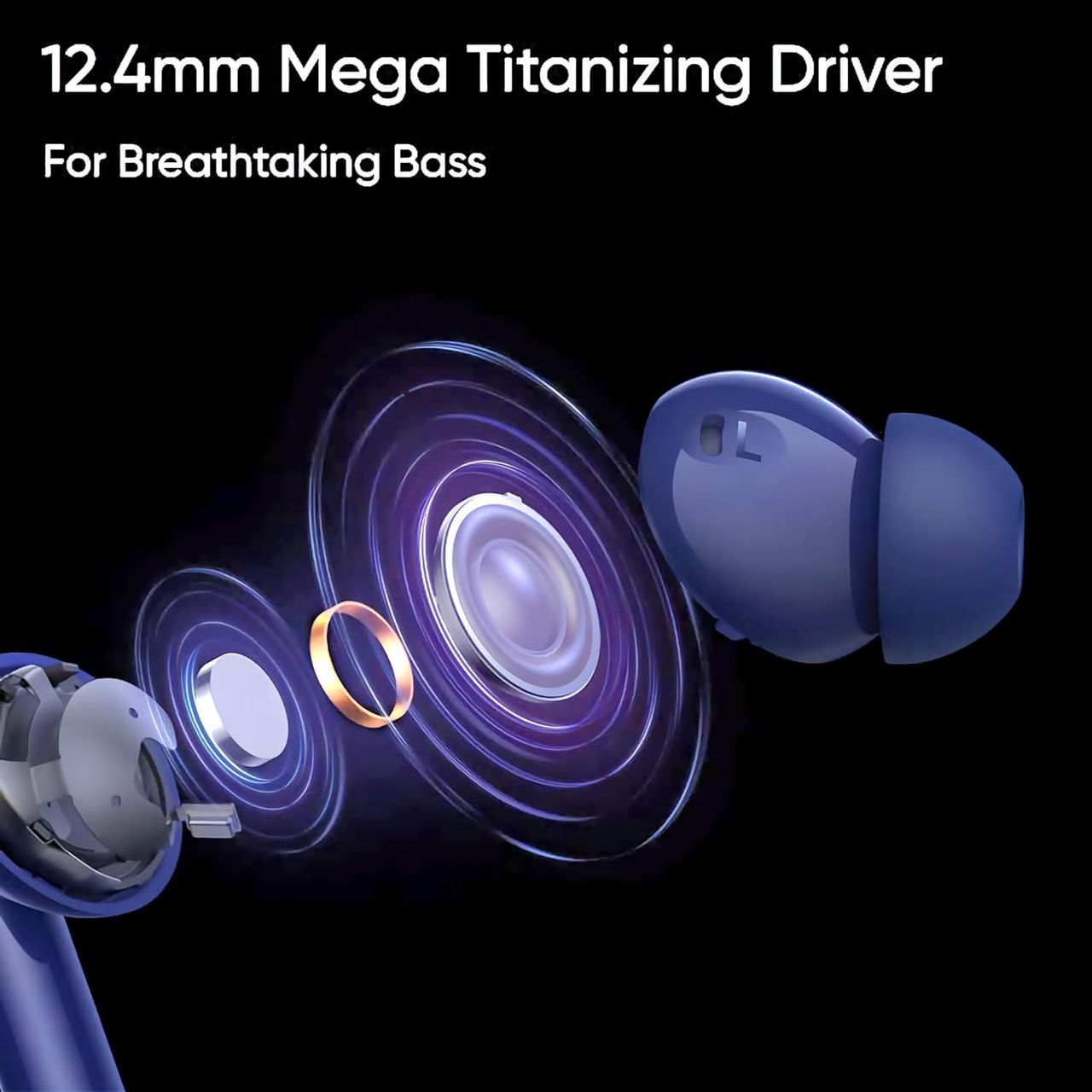 Realme Buds Air 5 With 50Db Anc 12.4Mm Dynamic Bass Driver Upto 38Hr Playback - Deep Sea Blue