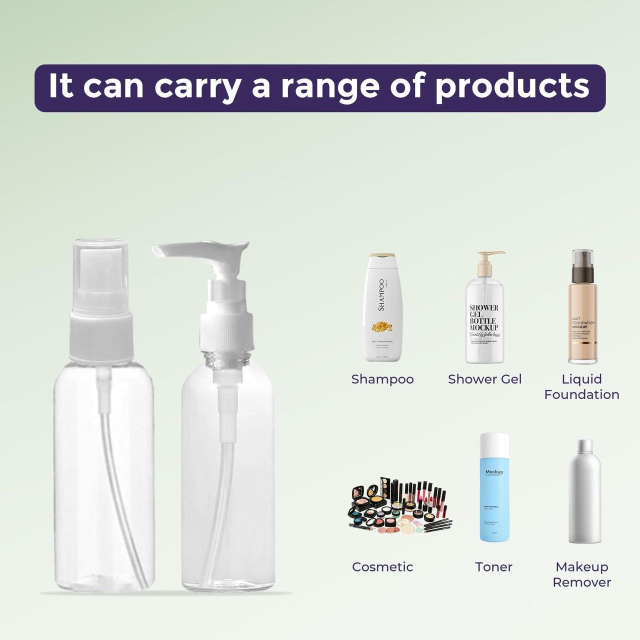 Travel Bottles Kit, Portable Refillable Toiletry Containers Set (Pack 2)