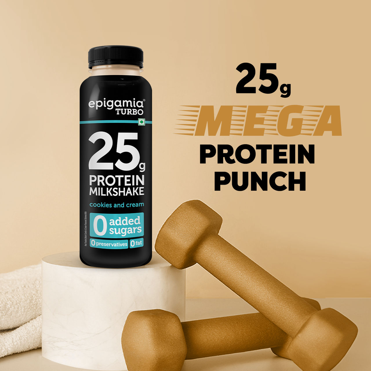 Epigamia Turbo Cookies and Cream Protein Milkshake