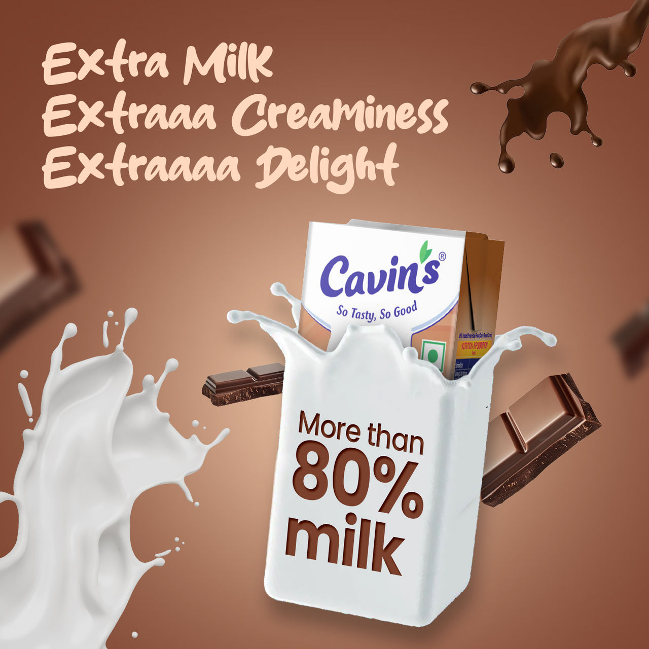Cavin's Chocolate Milkshake Tetrapack 180 ml Combo