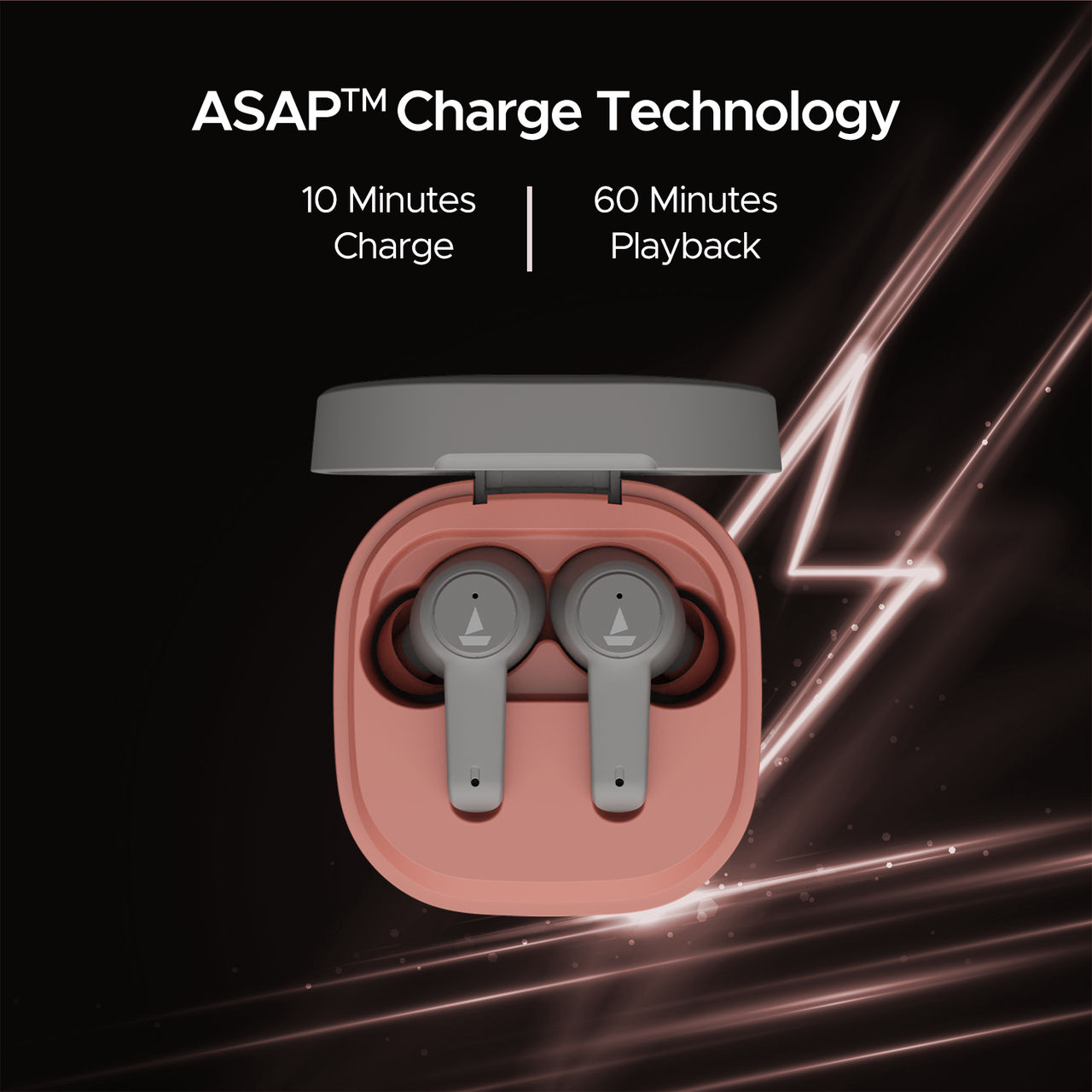 boAt Airdopes 411Anc Tws Earbuds W Active Noisecancellationupto 17.5 Hours Playback Grey Hurricane
