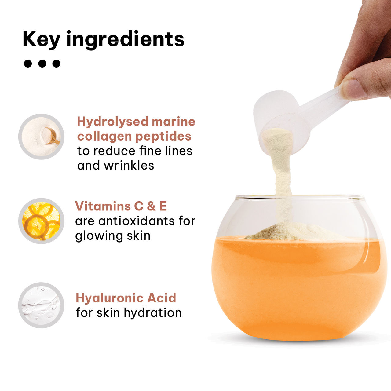 hk vitals Skin Radiance Collagen Supplement with Biotin, Orange