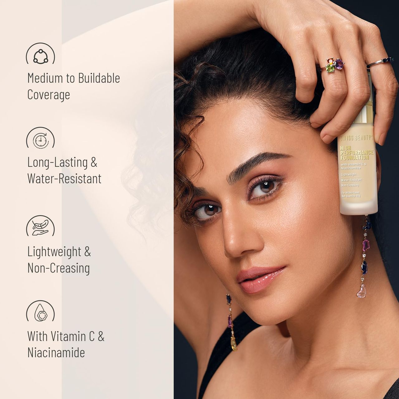 Swiss Beauty High Performance Foundation With Vitamin C & Niacinamide - 09 Toffee Beige