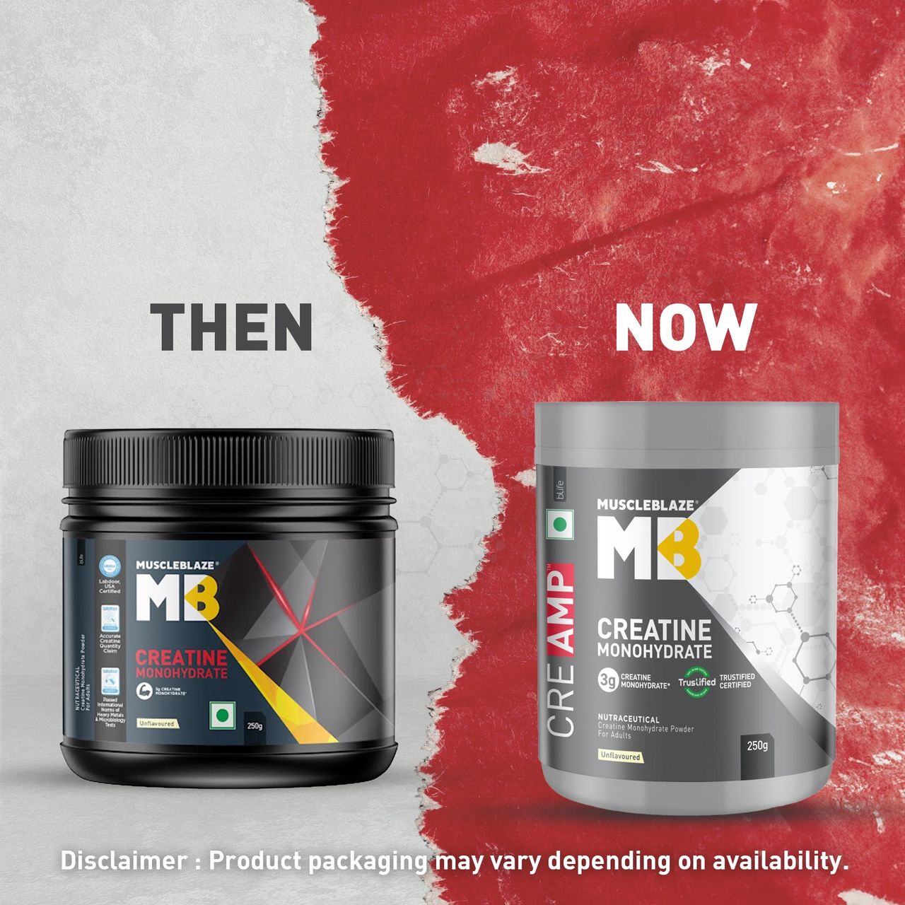Muscleblaze Creatine Monohydrate Creamp With Creabsorb (Unflavoured, 80 Servings) 250 g Combo