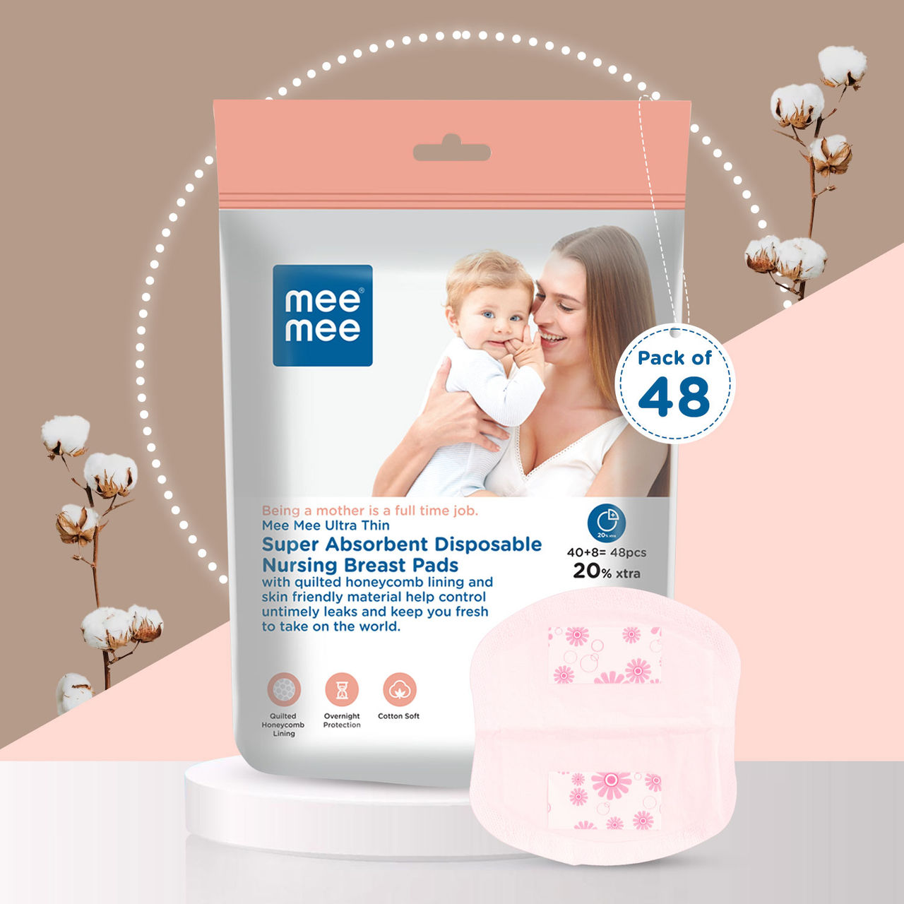 Mee Mee Ultra Thin Breast Pads | White
