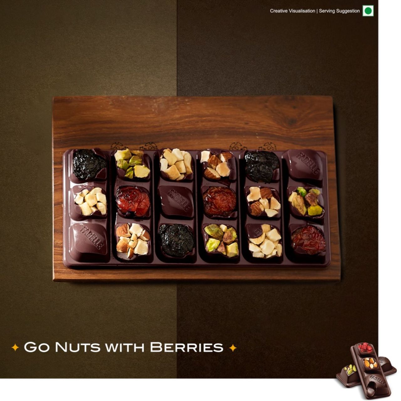 Fabelle Open Secret- Milk Chocolate Handcrafted Bar with Exotic Nuts and Berries