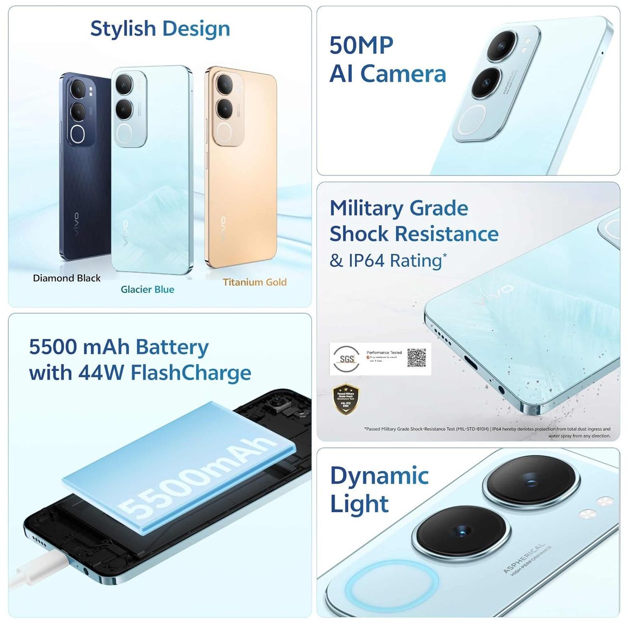 vivo Y29 5G | 4 GB RAM | 128 GB | Glacier Blue