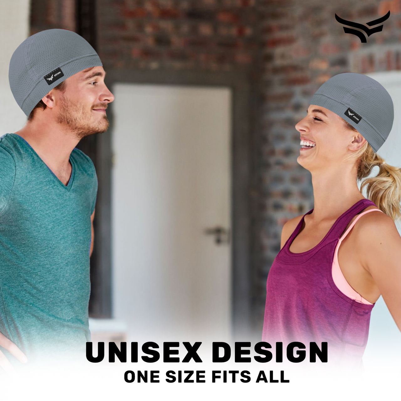 Xtrim Skull Cap for Bikers/Cyclists, Inner Helmet Liner, Sweat Cooling | Grey | One Size Fits All