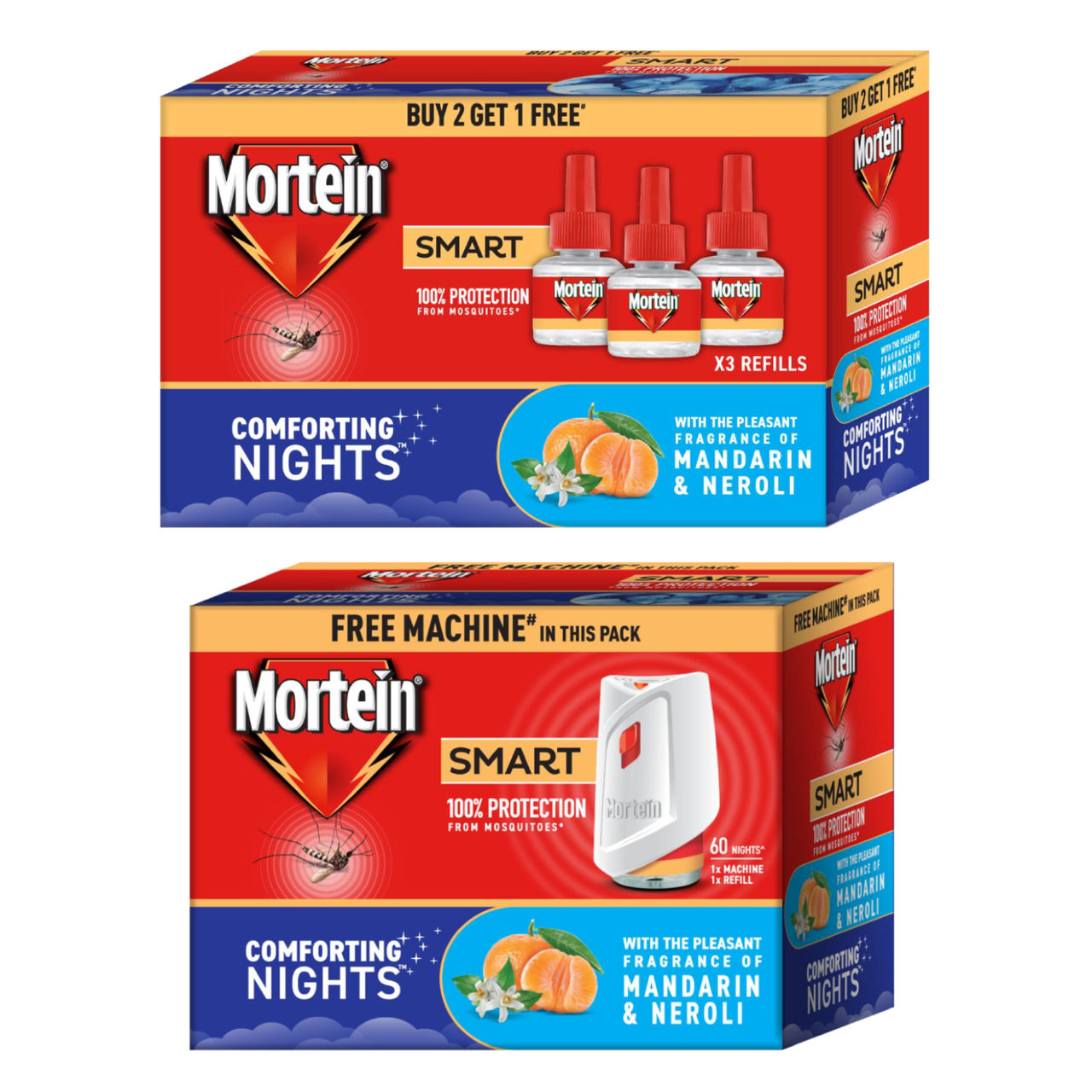 Mortein Insta5 Mosquito Repellent Machine(45ml) & Mortein Smartplus Mosquito Repellent Refill B2G1(105ml) Combo