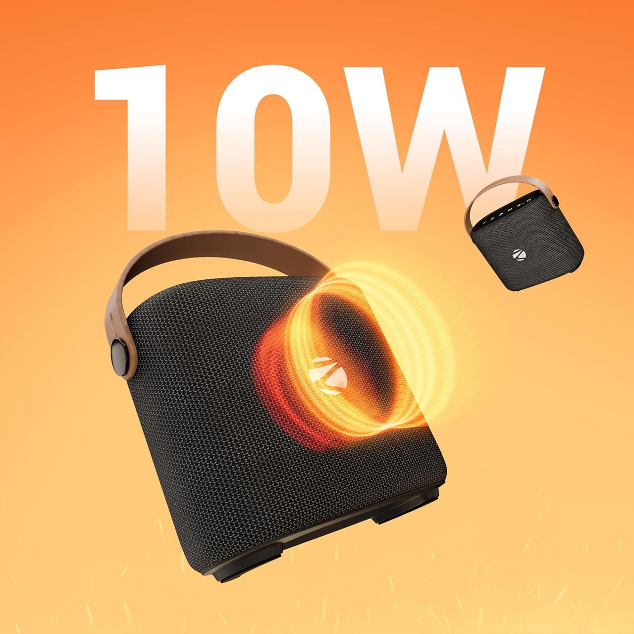 Zebronics Sound Feast 70 10W Portable Speaker, Bt v5.3, Projection Light, TWS, 10h* backup, Carry Strap