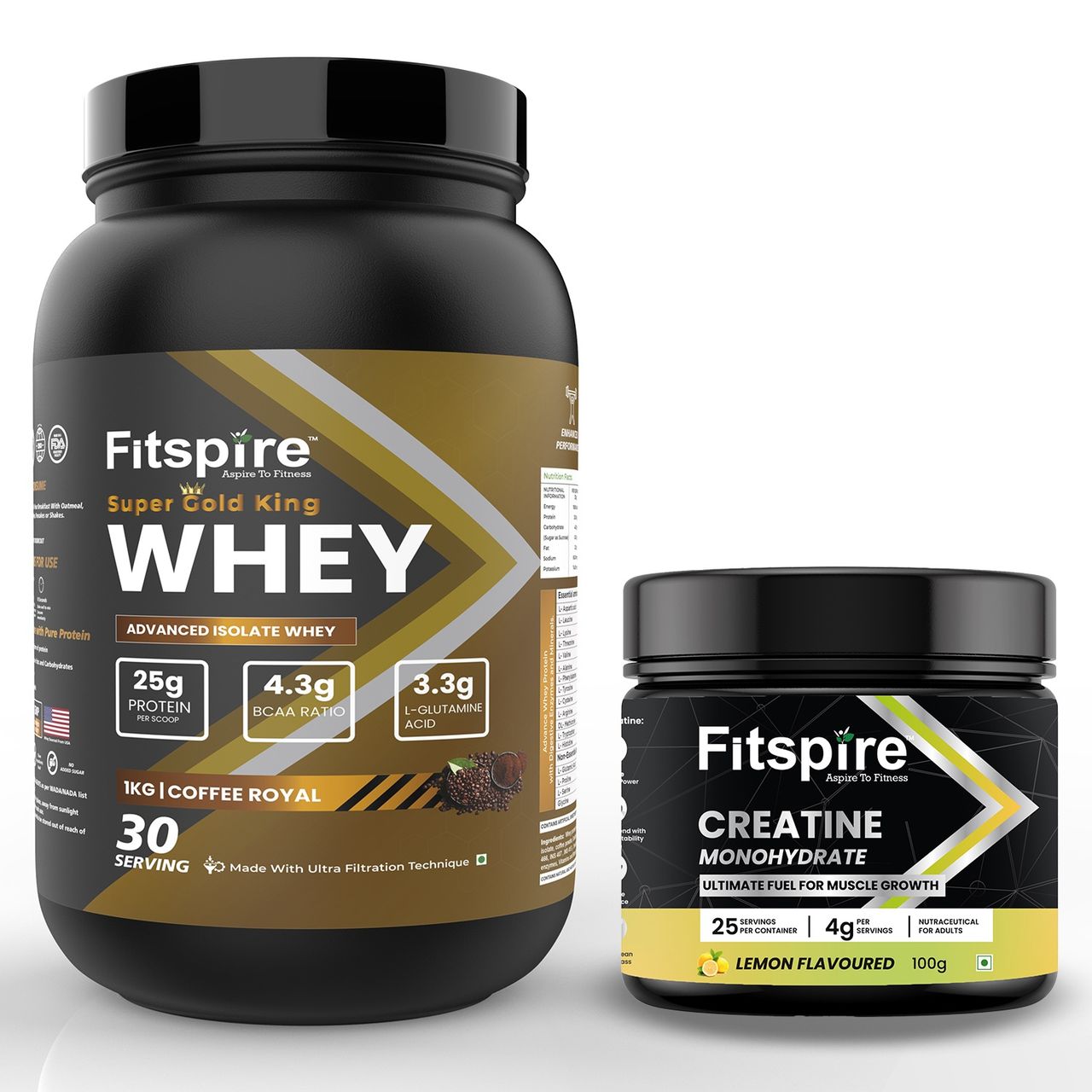 Fitspire Gold King Advance Isolate Whey Protein Coffee Royal With Creatine Lemon