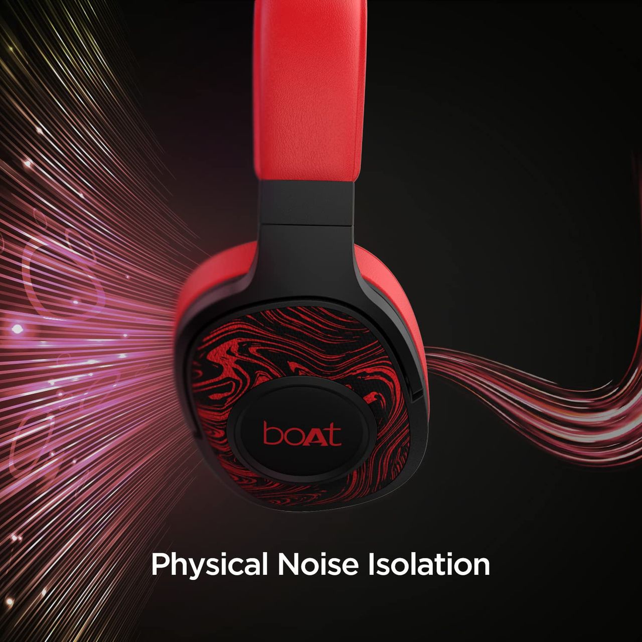 boAt Rockerz 550 Bluetooth Wireless Over Ear Headphones with Upto 20 Hours Playback (Red)