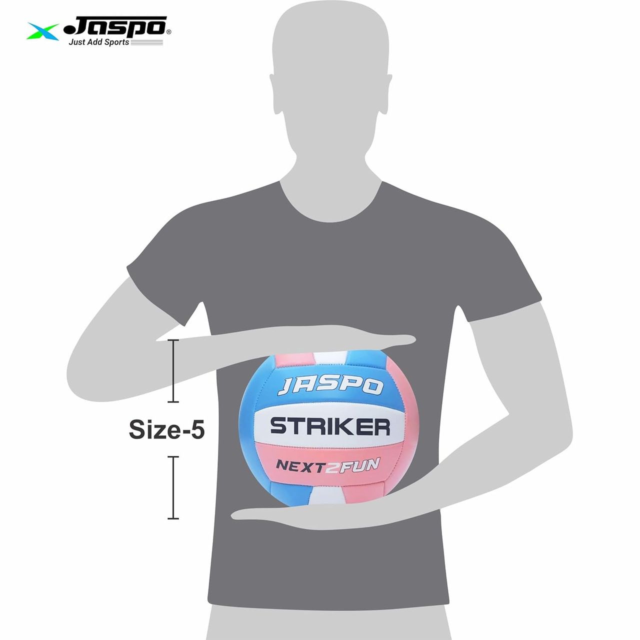 Jaspo Soft Touch Recreational Leather Volleyball with Hand Air Pump,Machine Stitched Size 5,Striker