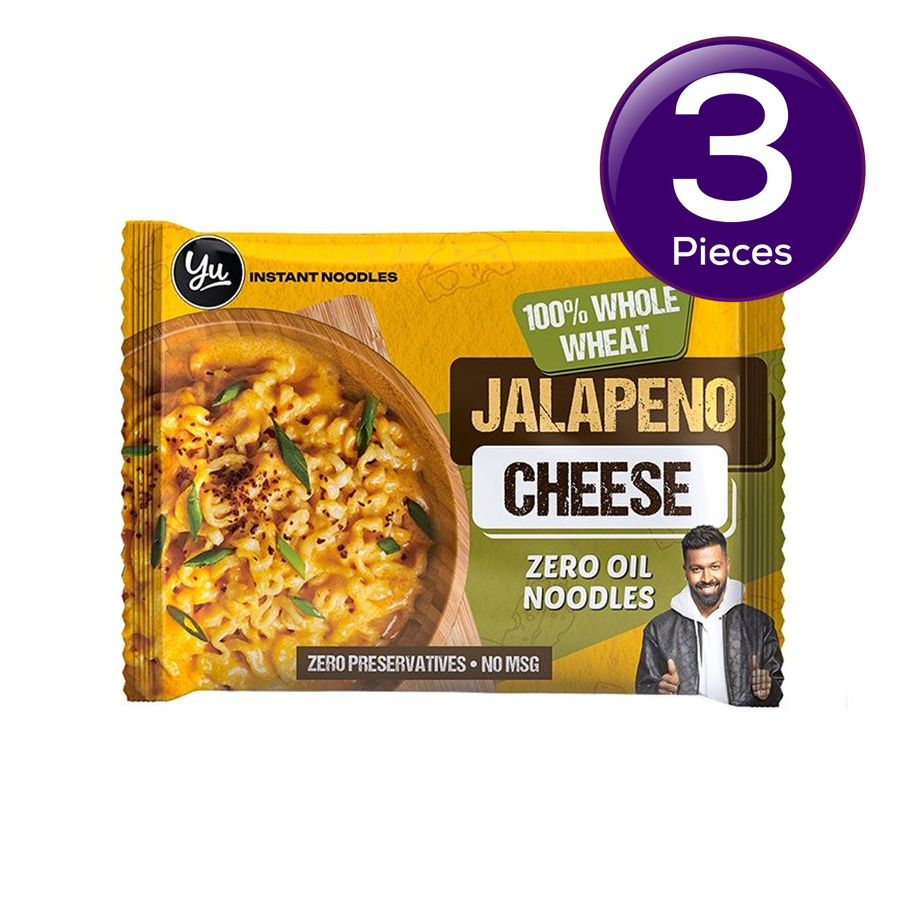 Yu Jalapeno Cheese - 100% Whole Wheat Instant Noodles | Pack Of 2 140 g X 3 Combo