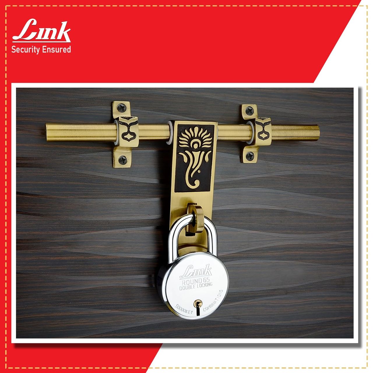 Link Locks Steel Round Lock 65mm With 3 Keys