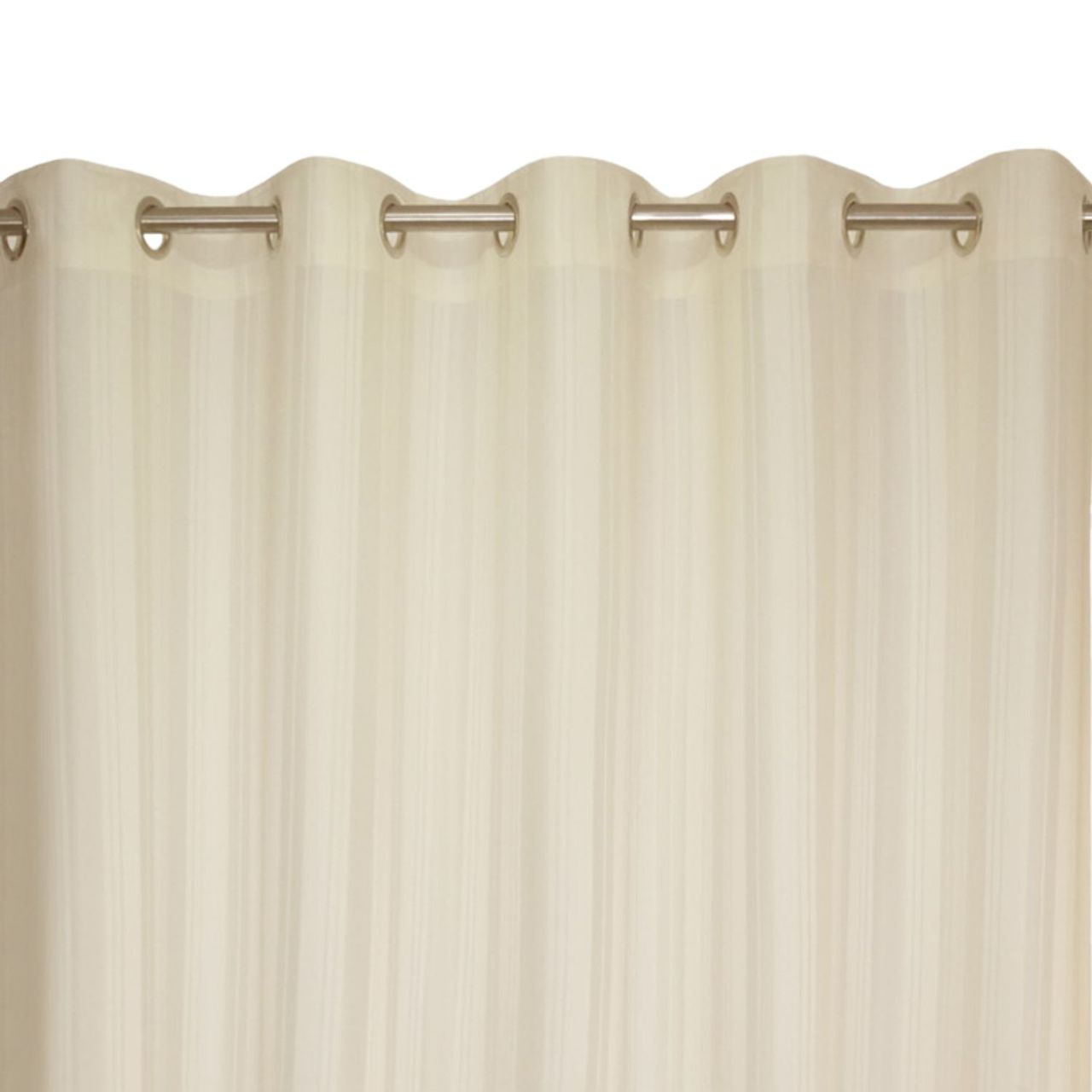 Lushomes Shower Curtain - Cream | Striped | Polyester | 10 Metal Eyelets | 6 x 6.5 ft