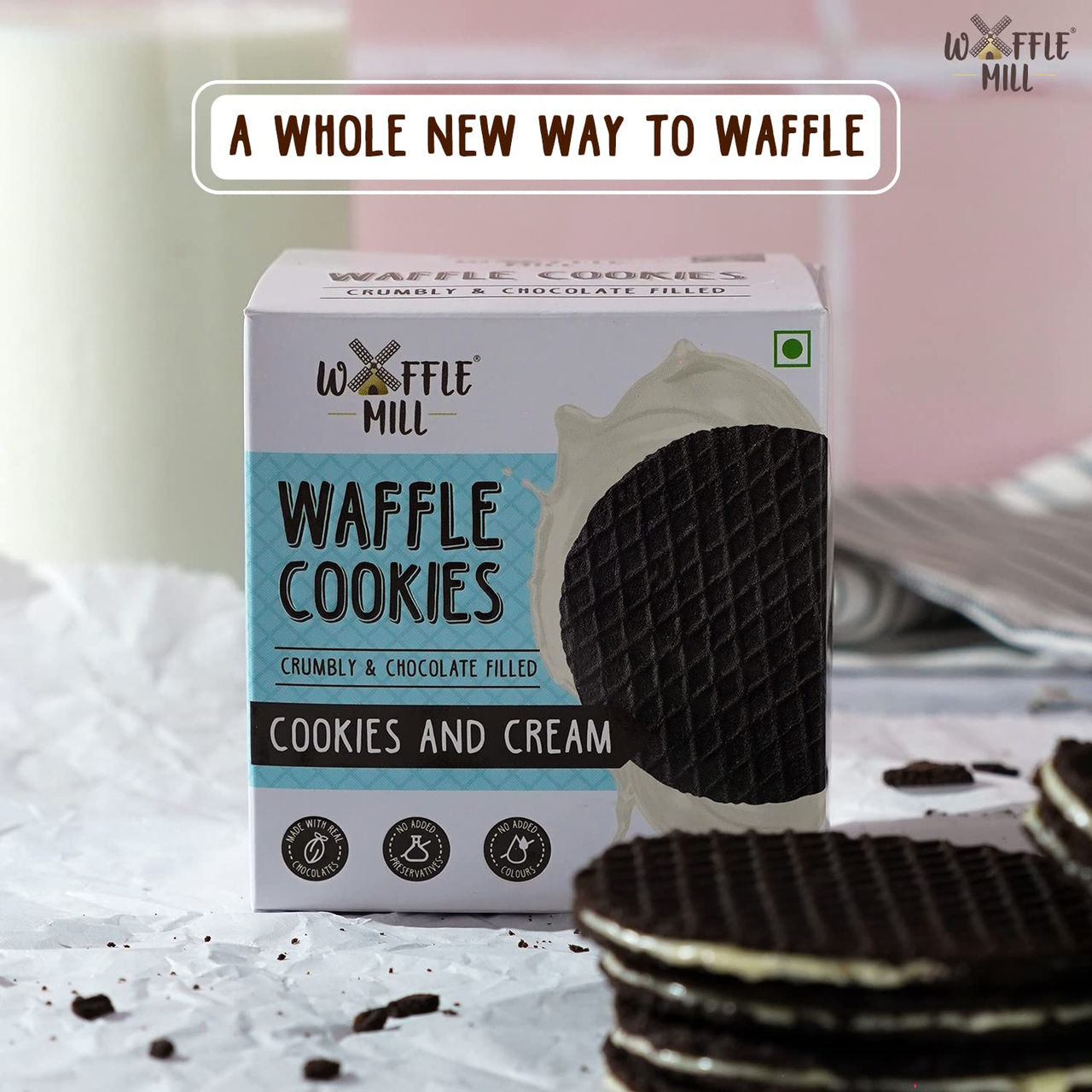 Waffle Mill Cookies - Cookies And Cream (Box Of 2)