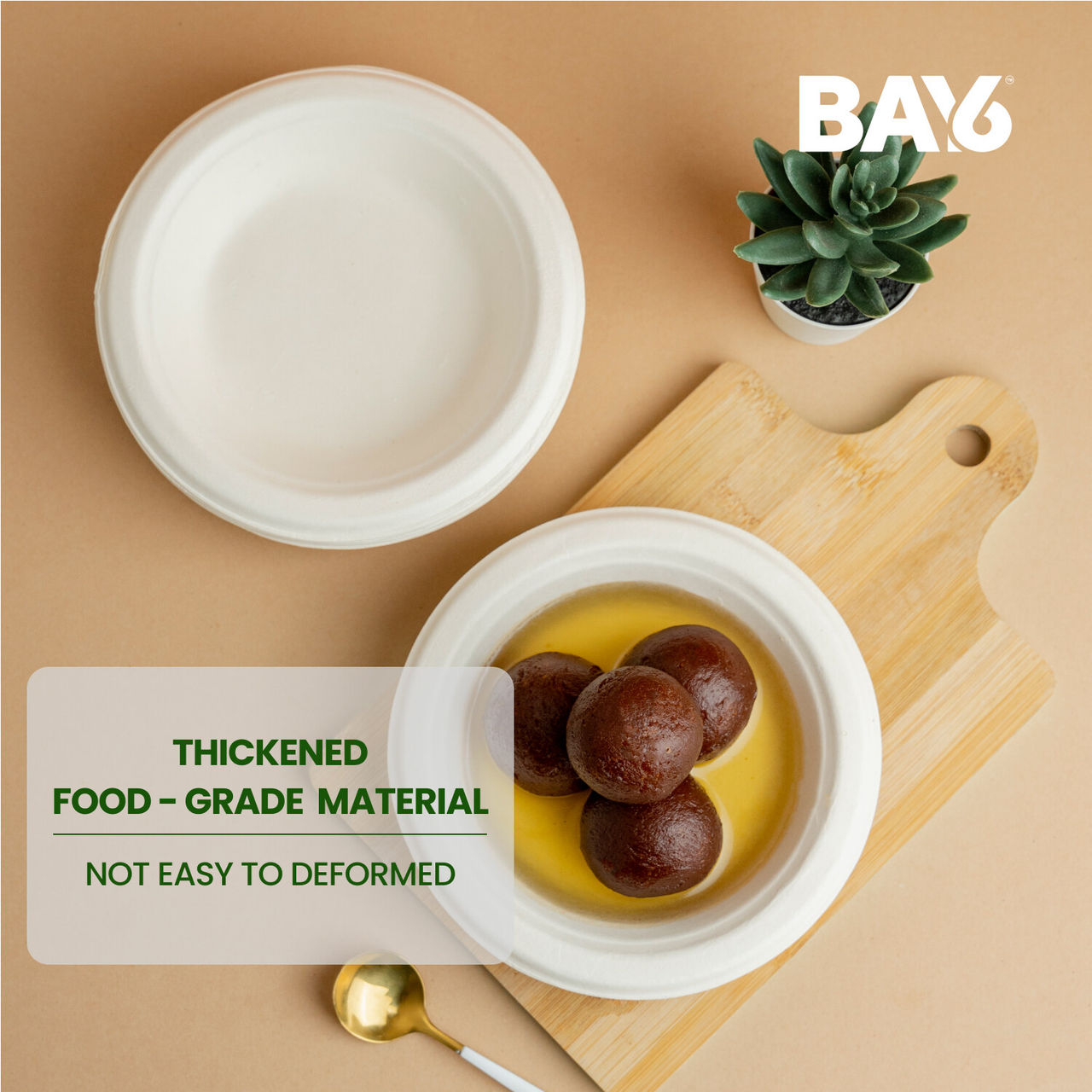 BAY6 Round Disposable Deep Plate - 6 Inch - Pack Of 25