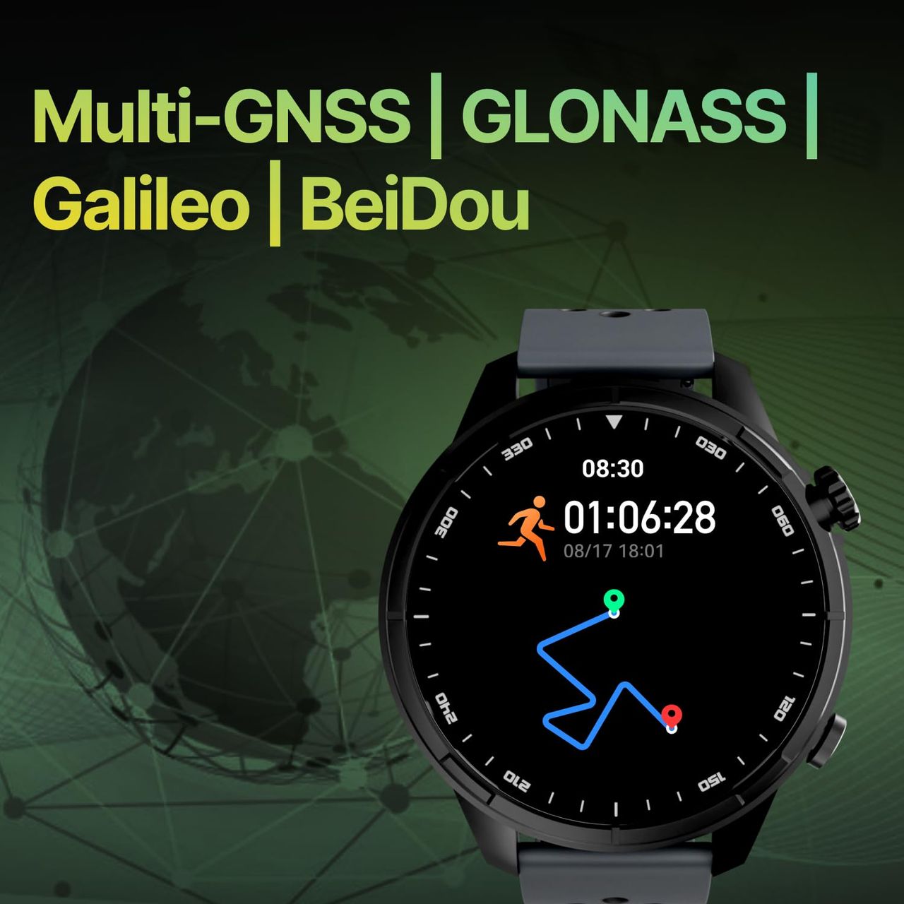 Cult Velocity with Turbo Track GPS,1.43'' AMOLED Display, Compass, BT Calling Smartwatch (Grey)