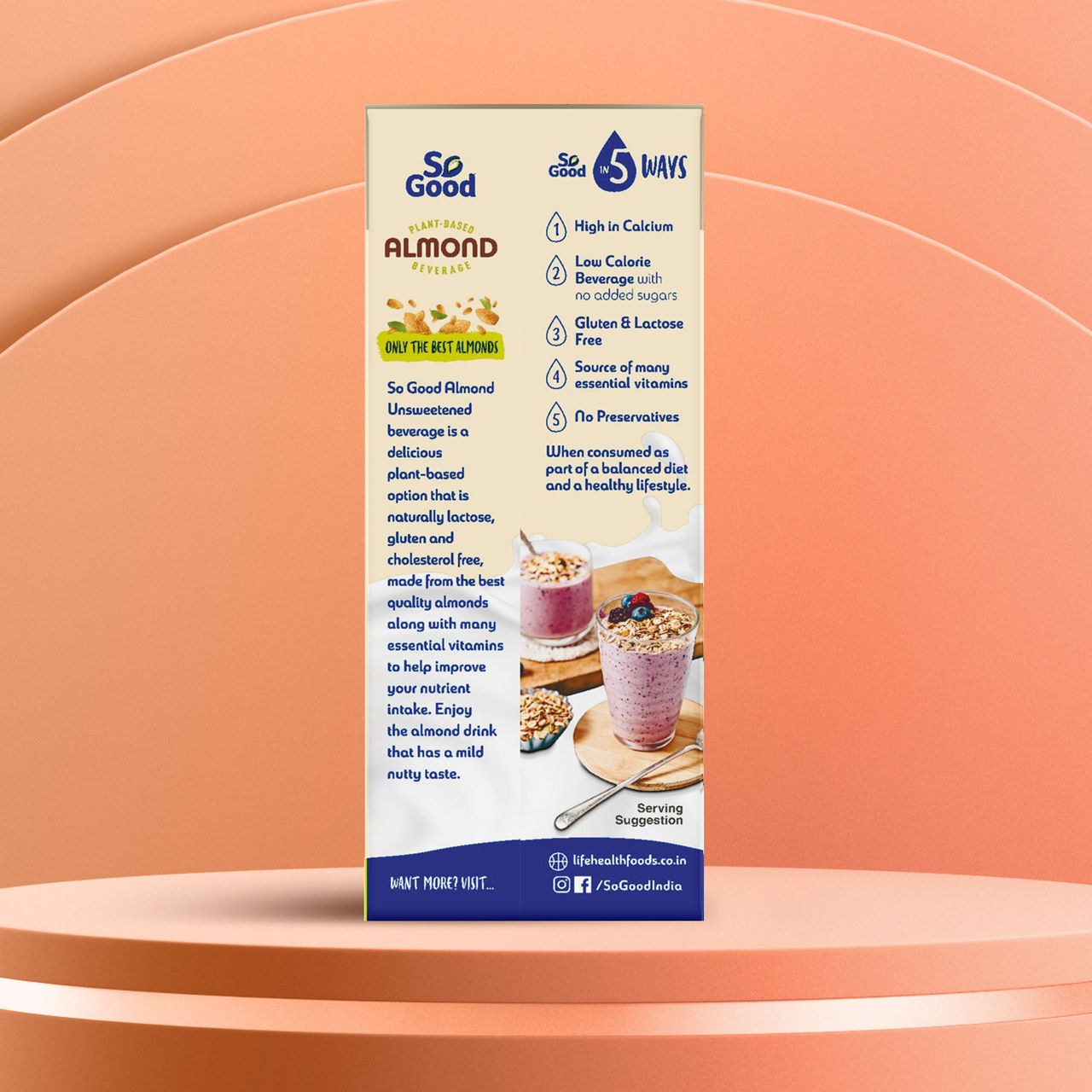 So Good Plant Based Almond Beverage Unsweetened Tetrapack 200 ml Combo