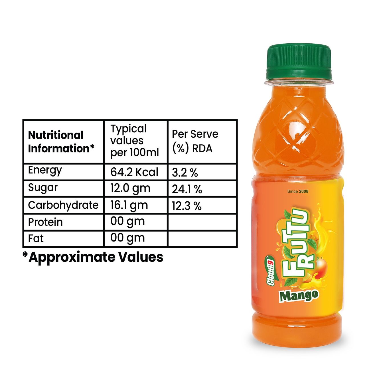Cloud9 Beverages Fruttu Mango Soft Drink