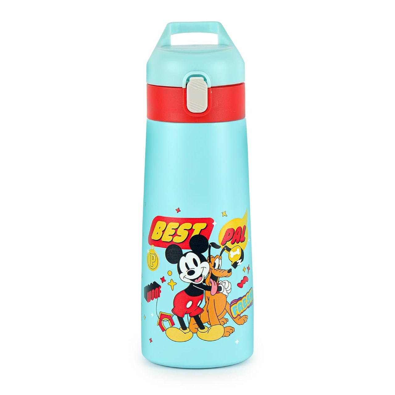 Cello Kidzbee Gulp Best Pals Thermosteel Flask | 490 Ml | Leak-Proof | Light Blue