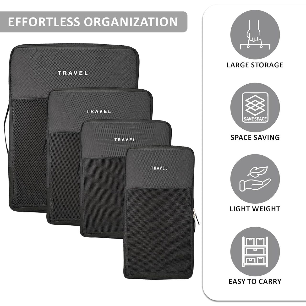 Kuber Industries Unisex Solid Nylon 16 L Travel Kit | Black - One Size