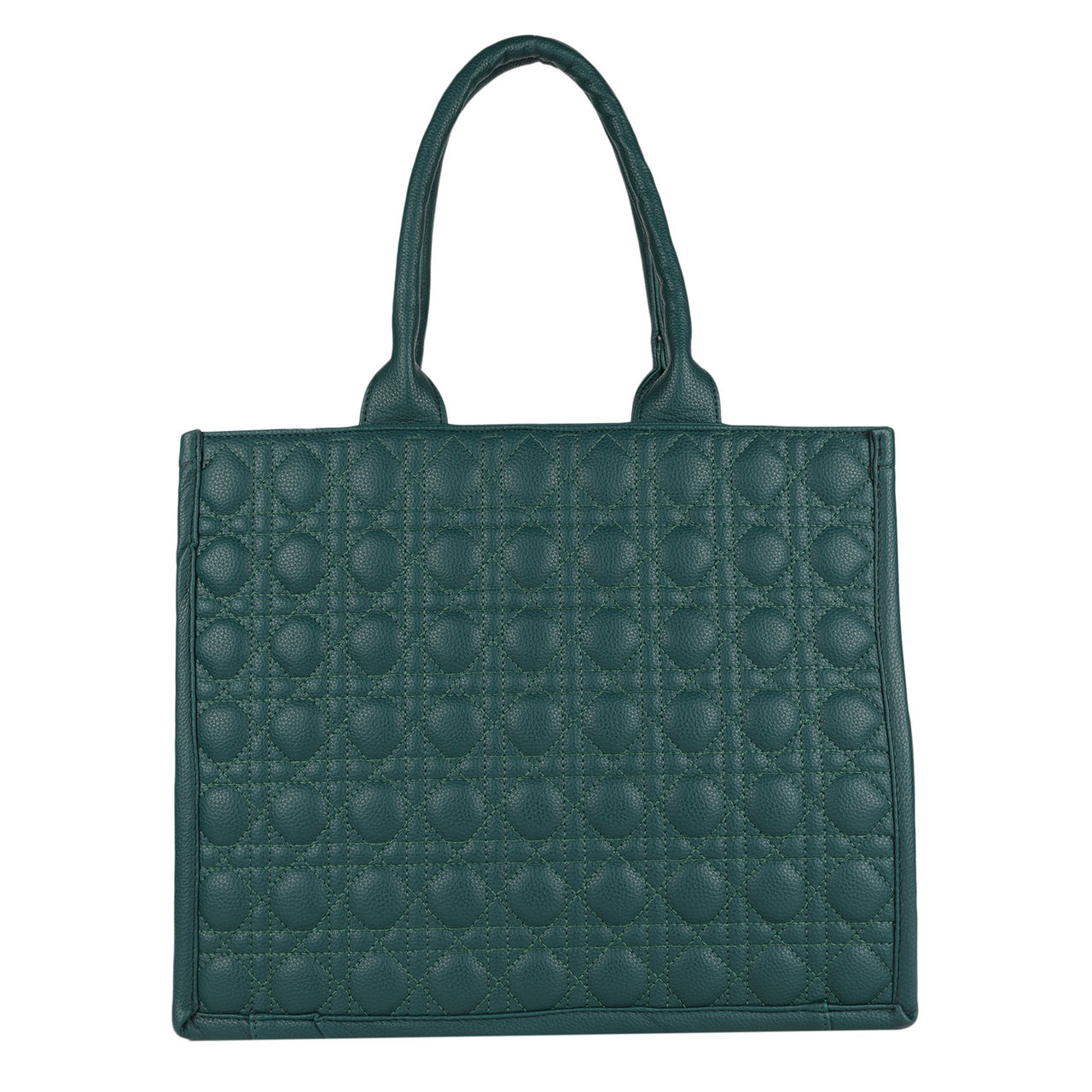 Mini Wesst Women's Textured PU 20 L Double Handle Tote Bag | Green - Regular