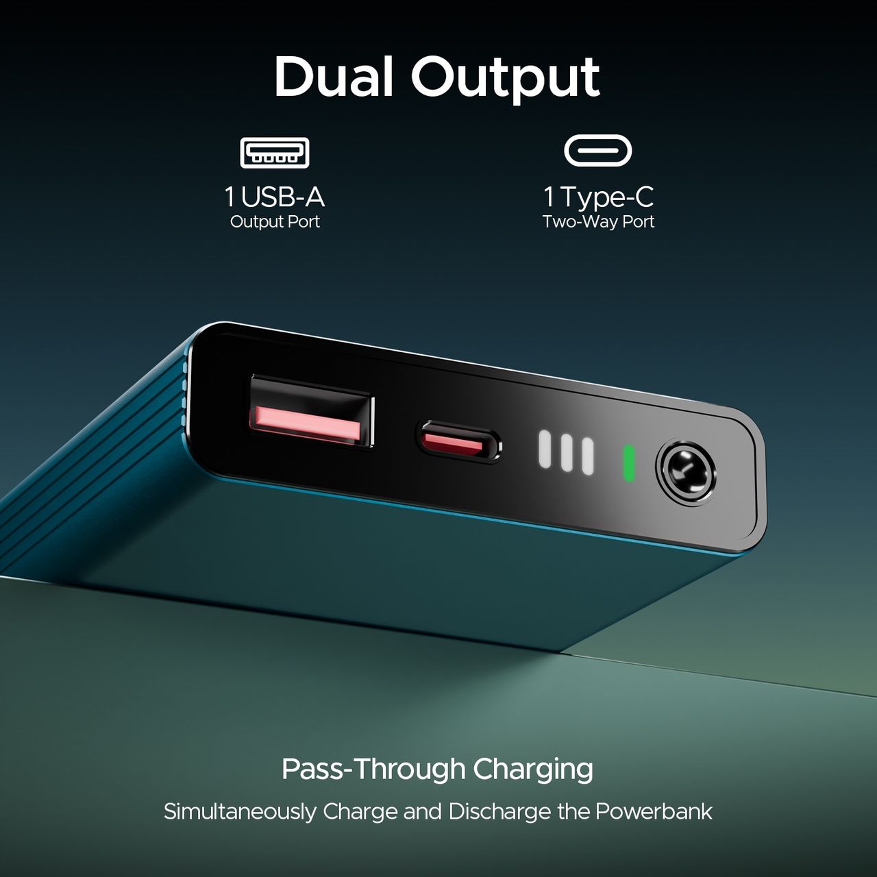 boAt 10000mAh Pocket Size Power Bank w/ 2-Way 22.5W Fast Charging - PB300 Pro (Steel Blue)